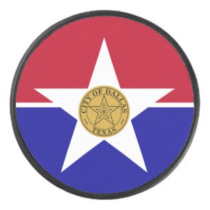 Patriotique hockeyeur avec drapeau de Dallas