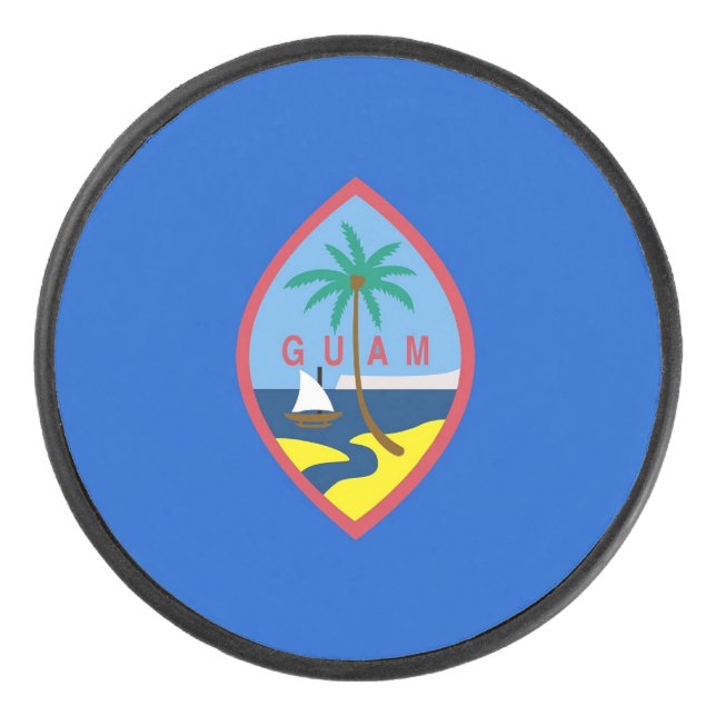 Patriotique hockeyeur avec drapeau de Guam (Devant)