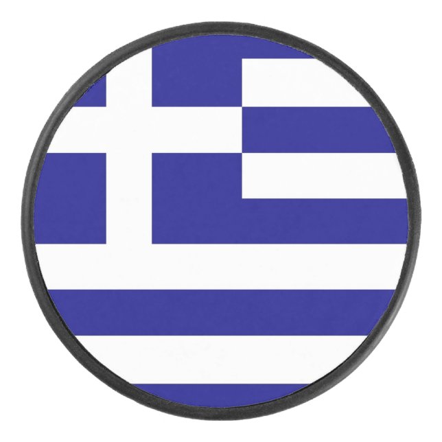 Patriotique hockeyeur avec drapeau de la Grèce (Devant)