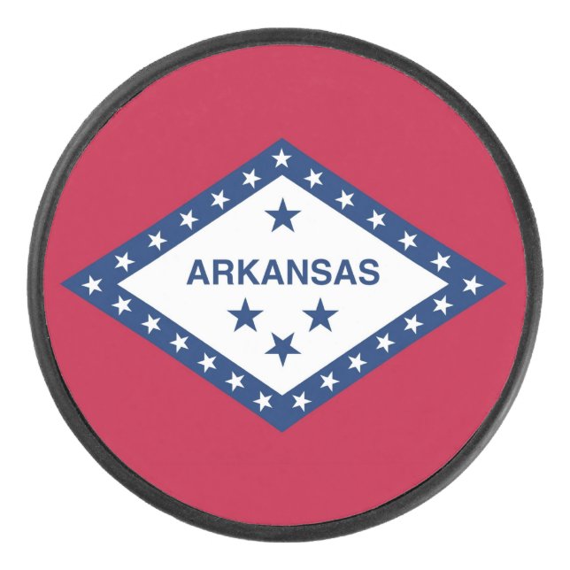 Patriotique hockeyeur avec drapeau de l'Arkansas (Devant)