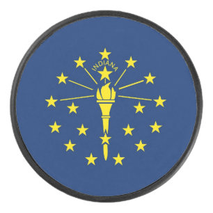 Patriotique hockeyeur avec drapeau de l'Indiana