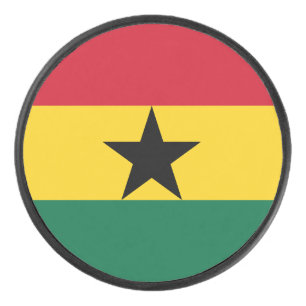 Patriotique hockeyeur avec drapeau du Ghana