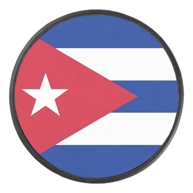 Patriotique hockeyeuse avec drapeau de Cuba (Devant)
