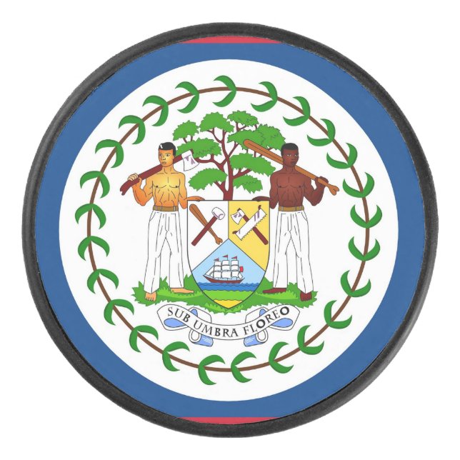 Patriotique hockeyeuse avec drapeau du Belize (Devant)