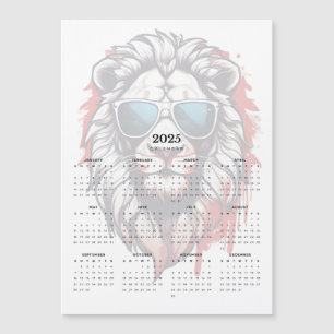 Patriotique Lion Rouge Blanc Bleu 2025 Magnet Cale
