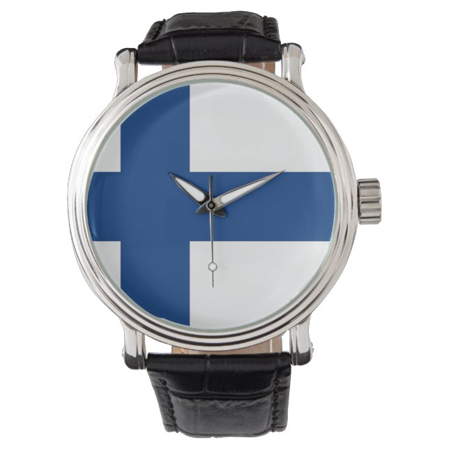 Patriotique, montre spéciale avec Drapeau de Finla (devant)