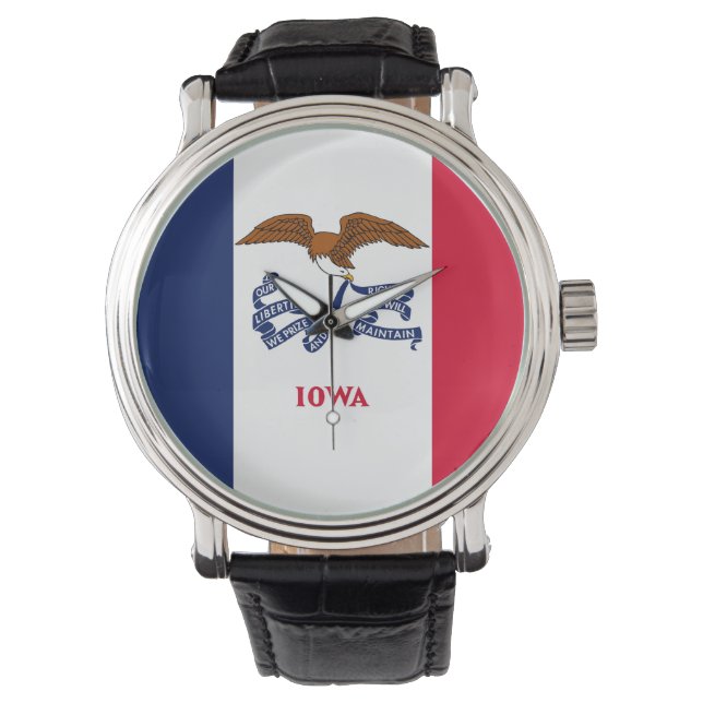 Patriotique, montre spéciale avec Drapeau de l'Iow (devant)