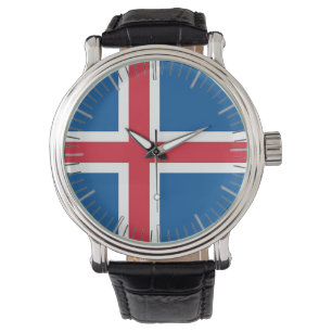 Patriotique, montre spéciale avec Drapeau d'Island