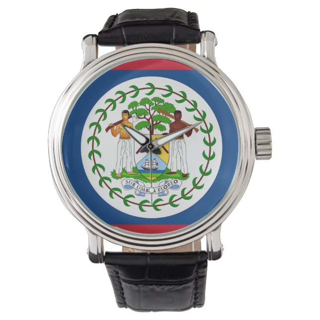 Patriotique, montre spéciale avec Drapeau du Beliz (devant)