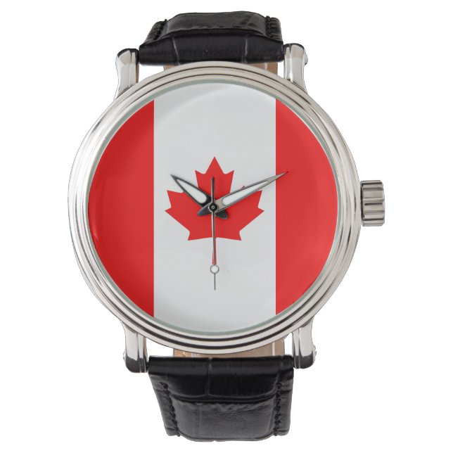 Patriotique, montre spéciale avec drapeau du Canad (devant)