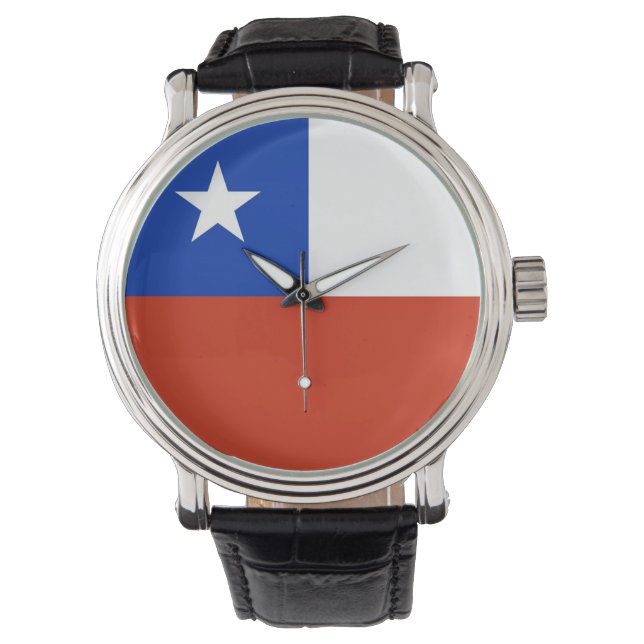 Patriotique, montre spéciale avec drapeau du Chili (devant)