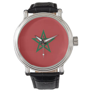 Patriotique, montre spéciale avec drapeau du Maroc