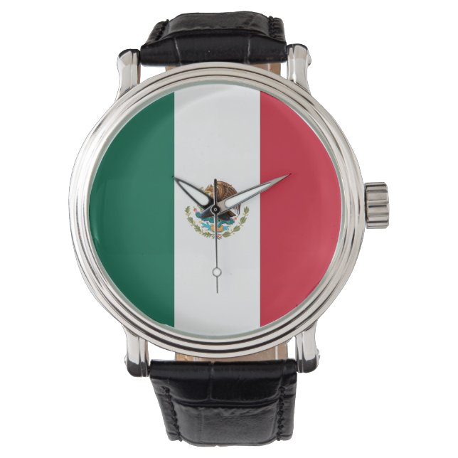 Patriotique, montre spéciale avec Drapeau du Mexiq (devant)