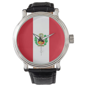 Patriotique, montre spéciale avec drapeau du Pérou