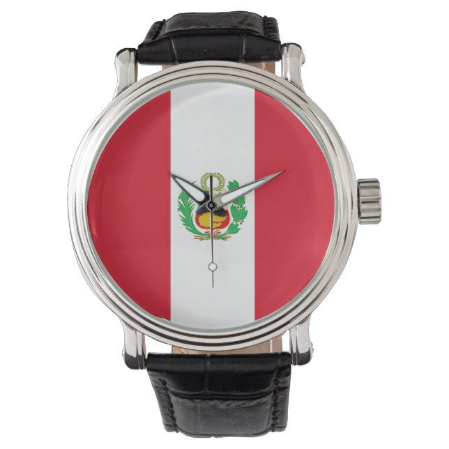Patriotique, montre spéciale avec drapeau du Pérou (devant)