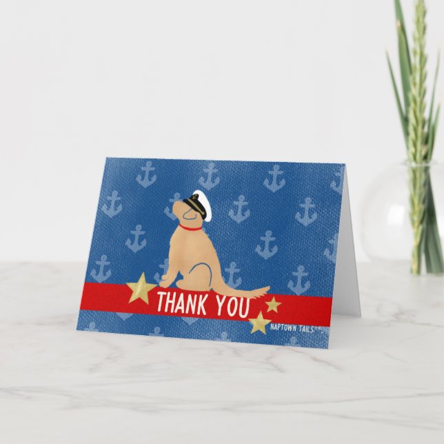 Patriotique Navy Chien Merci Cartes (Devant)