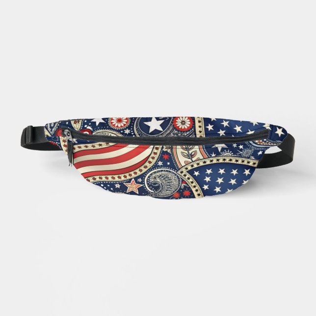 Patriotique Paisley Print Cut Sac à coudre (Recto)