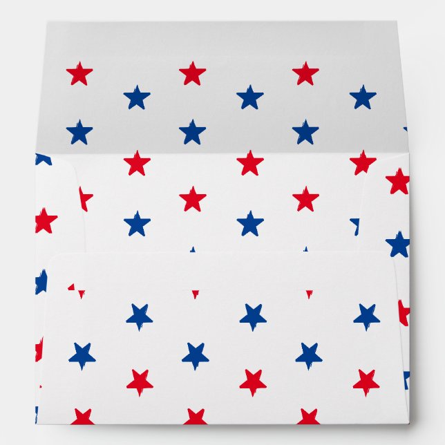 Patriotique Rouge blanc bleu étoiles enveloppe mot (Dos (Bas))