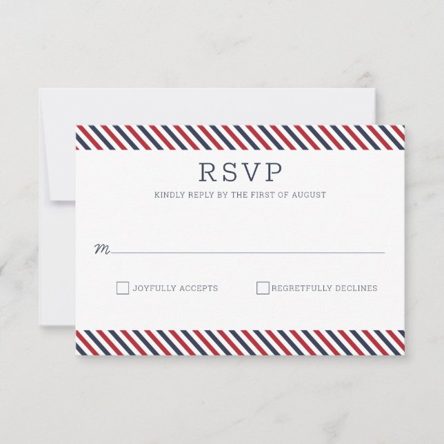 Patriotique rouge blanc et bleu RSVP (Devant)