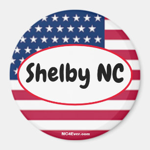Patriotique Shelby NC Réfrigérateur Magnet