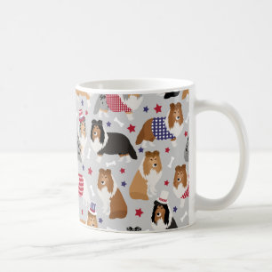 Patriotique Sheltie Shetland Sheepdog Coffee Mug