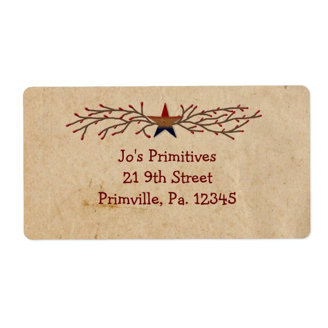 Patriotique Star Business Étiquette (Devant)