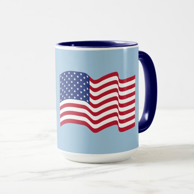 Patriotique USA American Flag Cafe Mug Cadeau (Devant droit)