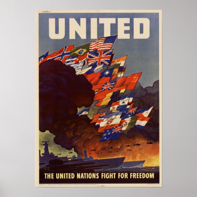Patriotique World War 2 Poster US Allies 2 LG (Devant)