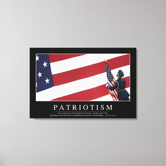 Patriotism: Inspirational Quote Canvas Print (Front)