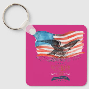 Patriots remembered magenta keychain