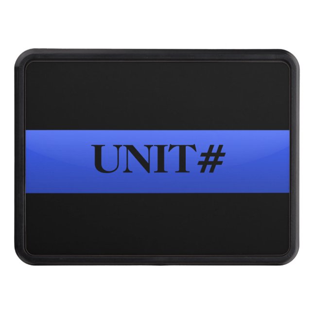 Patrol Number - Thin Blue Line Hitch Cover (Front)