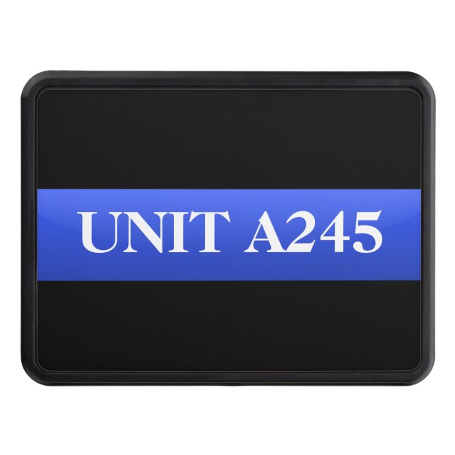 Patrol Number - Thin Blue Line Hitch Cover (Front)