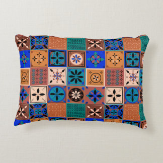 Patron Azulejo earth tones Accent Pillow