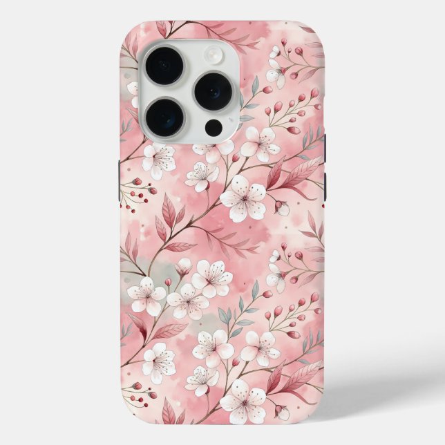 Patrón de Flor de Sakura Rosa  Case-Mate iPhone Case (Back)