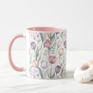 Patrón floral de tulipano escandinavo mug