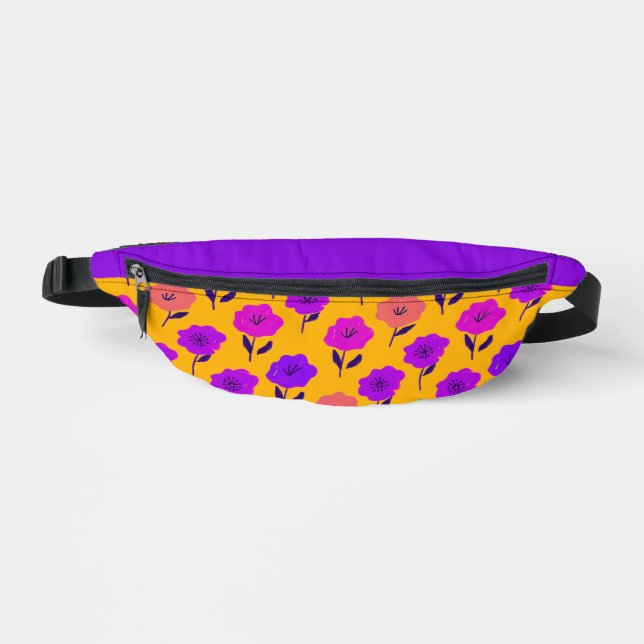 Patrón floral vibrante fanny pack (Front)