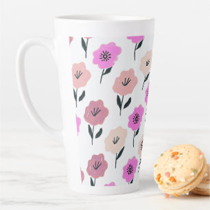 Patrón floral vibrante latte mug