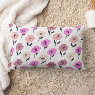 Patrón floral vibrante lumbar pillow