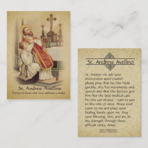 Patron saint de la carte   St Andrew Avellino pour