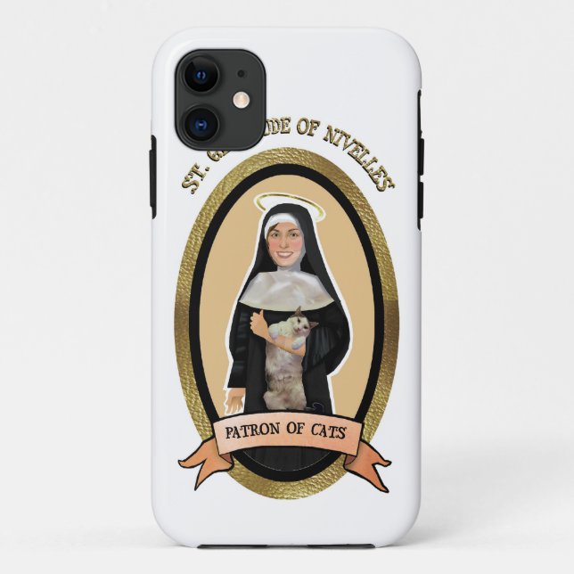 Patron Saint of Cats Iphone case (Back)