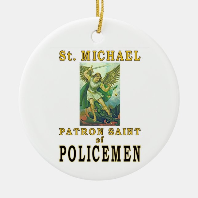 PATRON SAINT POLICEMEN CERAMIC ORNAMENT (Front)