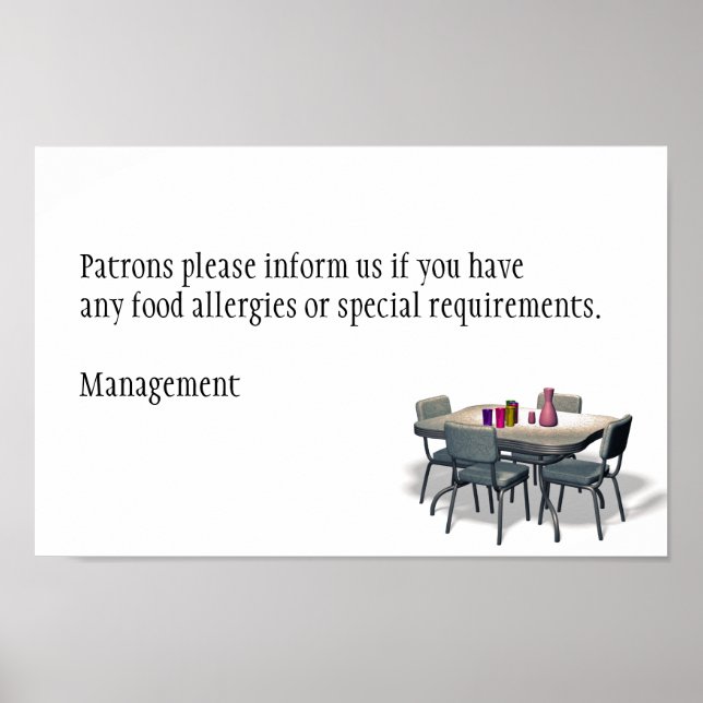 PATRONS ALIMENTATION ALLERGIE POSTER (Devant)