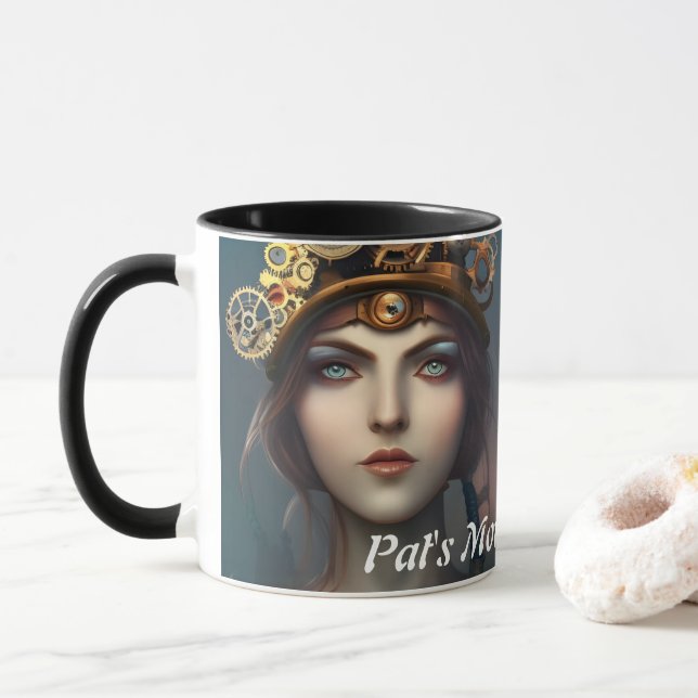 Pat's Morning Caffeine Personalized Customizable Mug (With Donut)