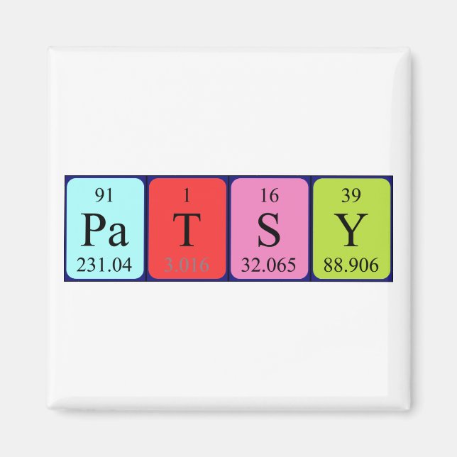 Patsy periodic table name magnet (Front)