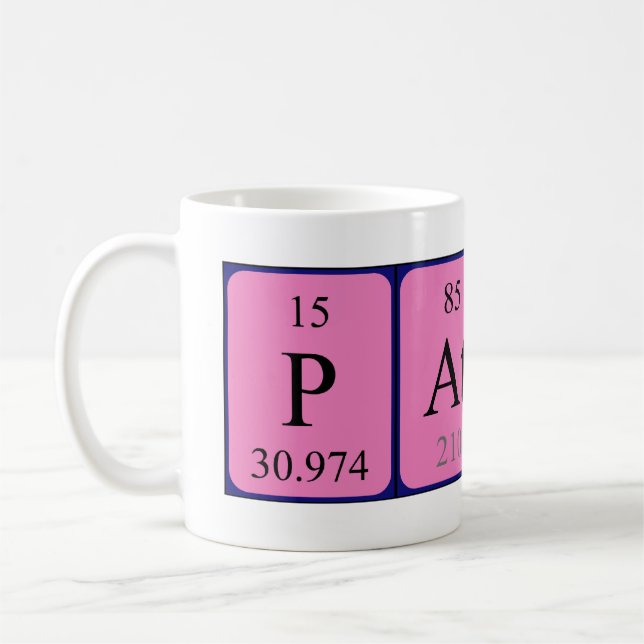 Patsy periodic table name mug (Left)