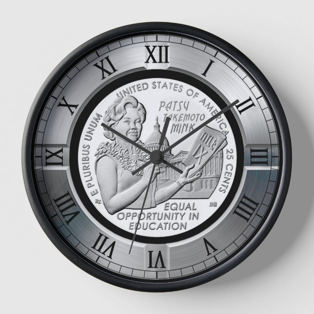 Patsy Takemoto Mink ~ Hawaii ~ “TITLE IX" Clock (Front)