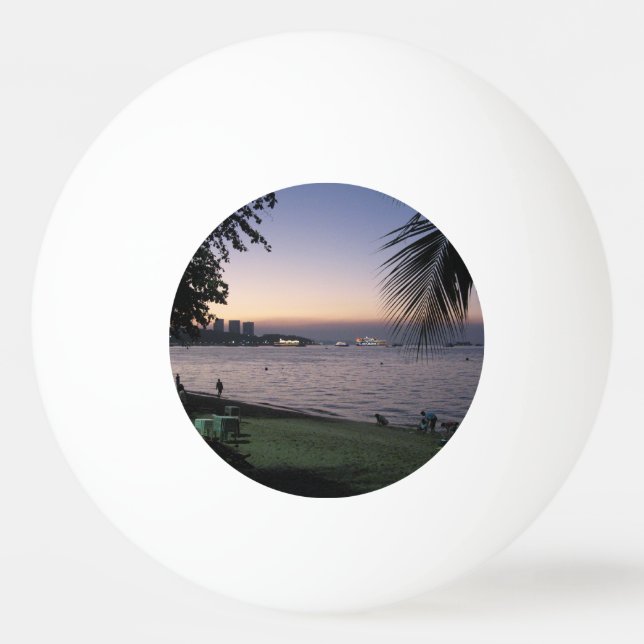 Pattaya Beach Sunset ... Chonburi, Thailand Ping Pong Ball (Front)