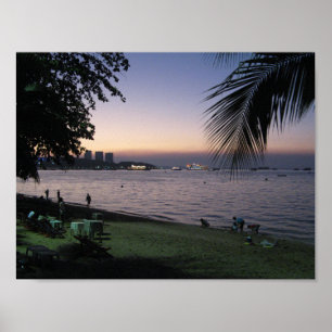 Pattaya Beach Sunset ... Chonburi, Thailand Poster