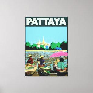 Pattaya Thailand holiday travel poster Canvas Print