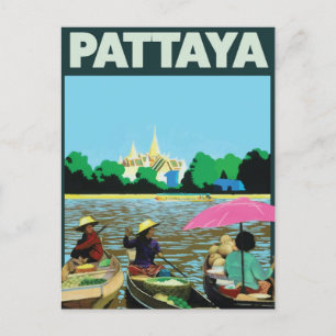 Pattaya Thailand holiday travel poster Postcard